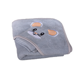 Toalla básica de baño con gorrito de animalito