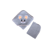 Toalla básica de baño con gorrito de animalito